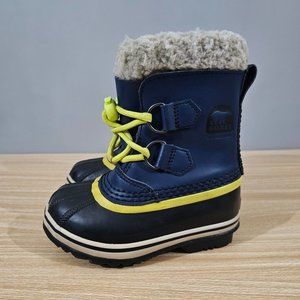 Sorel Yoot Pac Winter Toddler Size 9 Boots Blue Yellow Waterproof Nylon Shoes